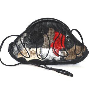 Estevez 1970's Leather Bag Featuring Patchwork Exotic Skins